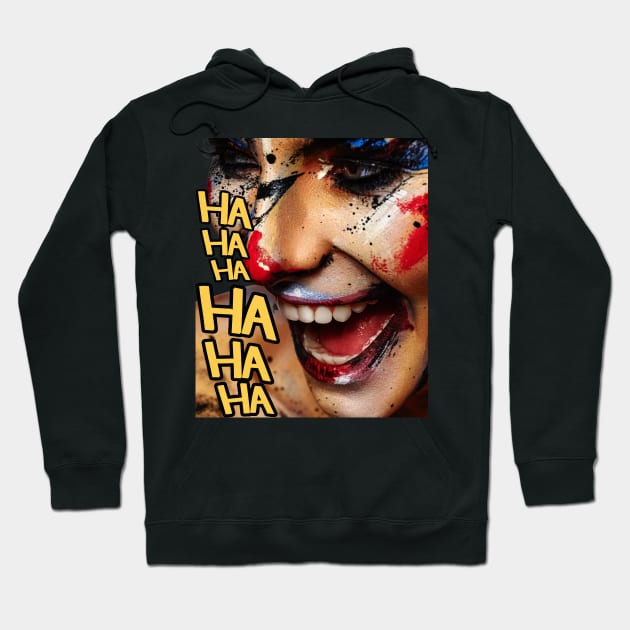 Laughing Madness: The Crazy Clown on Your Gear Hoodie by MagicTrick